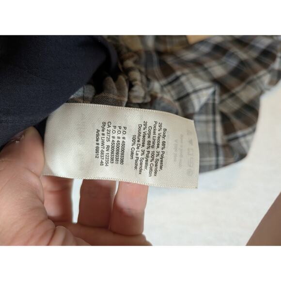 wilfred free brown plaid jogger pants size S poly blend - Picture 5 of 6